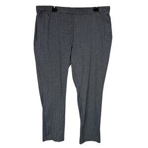 Anne Klein Pants Women XL Gray Herringbone Metallic‎ Skinny Leg Stretch Trousers